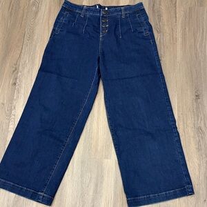 Wide-Leg Blue Jeans
